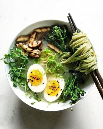 Ginger Miso Soup With Green Tea Soba Noodles 