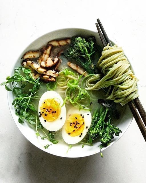 Ginger Miso Soup With Green Tea Soba Noodles  